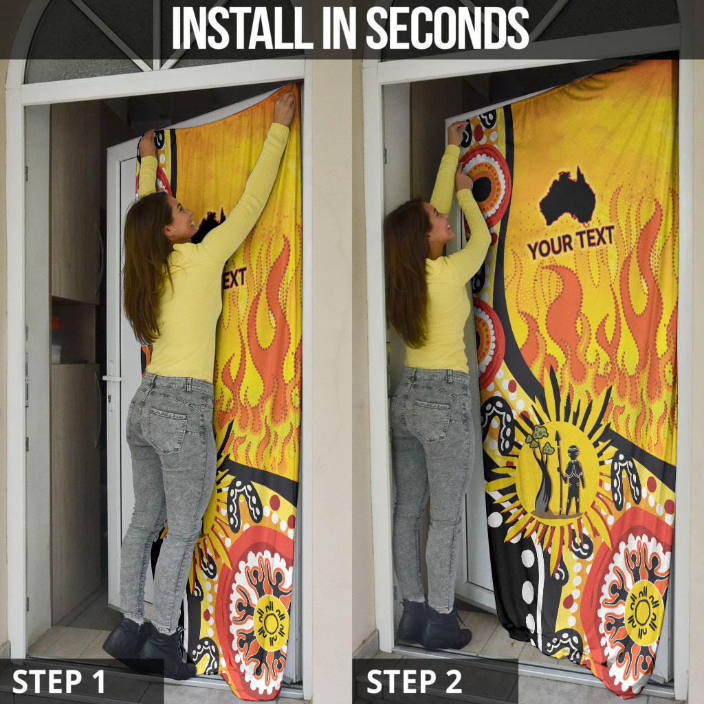 Australia Bushfire Aboriginal Personalised Door Cover Bush Fire Dreaming