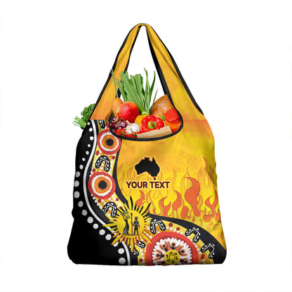 Australia Bushfire Aboriginal Personalised Grocery Bag Bush Fire Dreaming