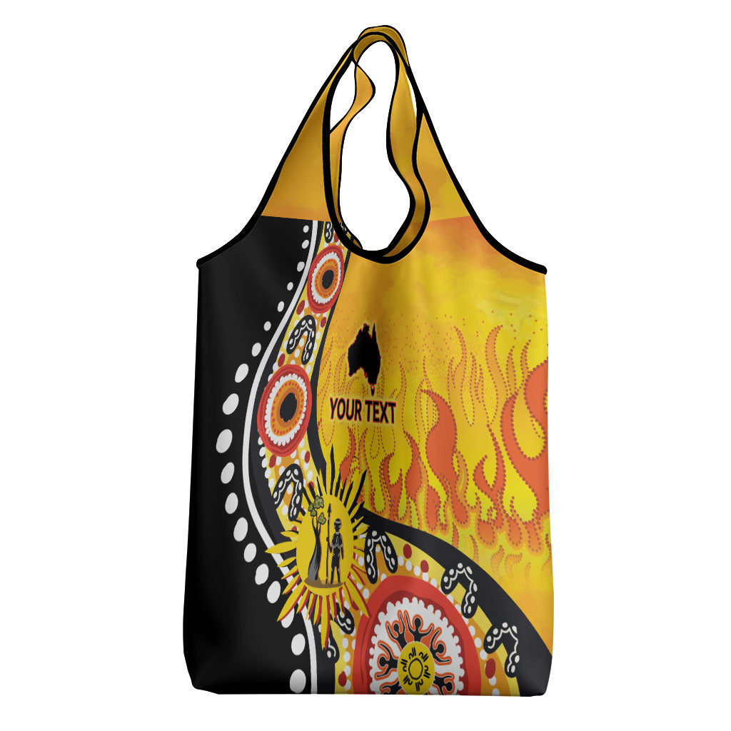 Australia Bushfire Aboriginal Personalised Grocery Bag Bush Fire Dreaming