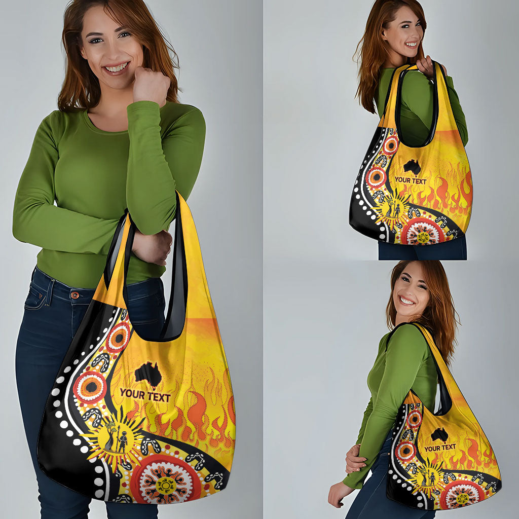 Australia Bushfire Aboriginal Personalised Grocery Bag Bush Fire Dreaming