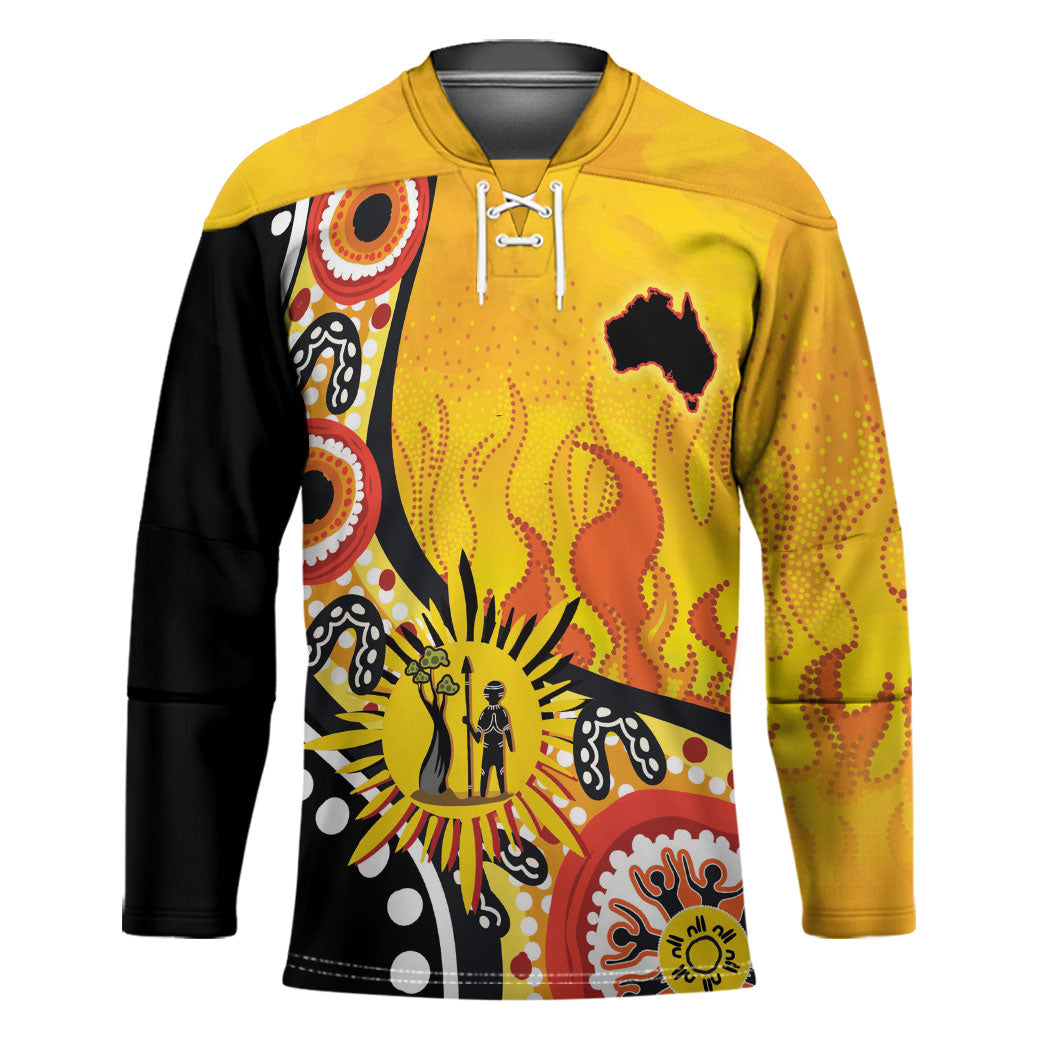 Australia Bushfire Aboriginal Personalised Hockey Jersey Bush Fire Dreaming