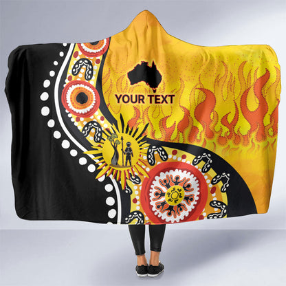 Australia Bushfire Aboriginal Personalised Hooded Blanket Bush Fire Dreaming