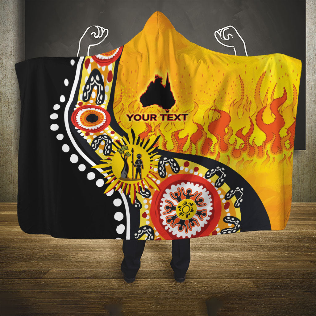 Australia Bushfire Aboriginal Personalised Hooded Blanket Bush Fire Dreaming