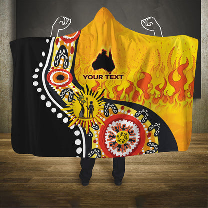 Australia Bushfire Aboriginal Personalised Hooded Blanket Bush Fire Dreaming