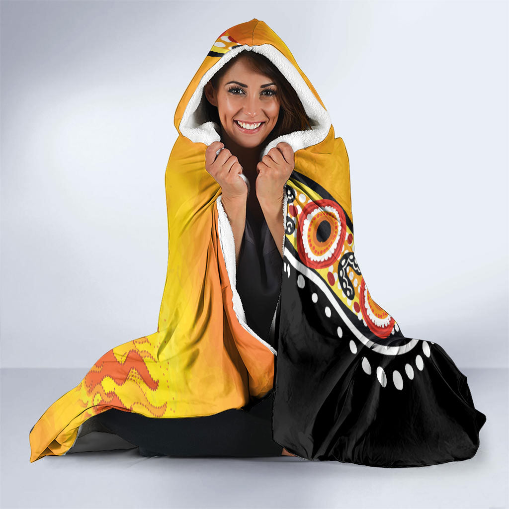 Australia Bushfire Aboriginal Personalised Hooded Blanket Bush Fire Dreaming