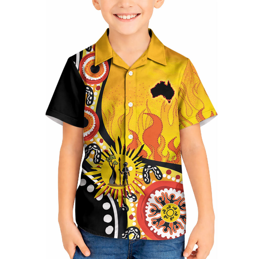Australia Bushfire Aboriginal Personalised Kid Hawaiian Shirt Bush Fire Dreaming