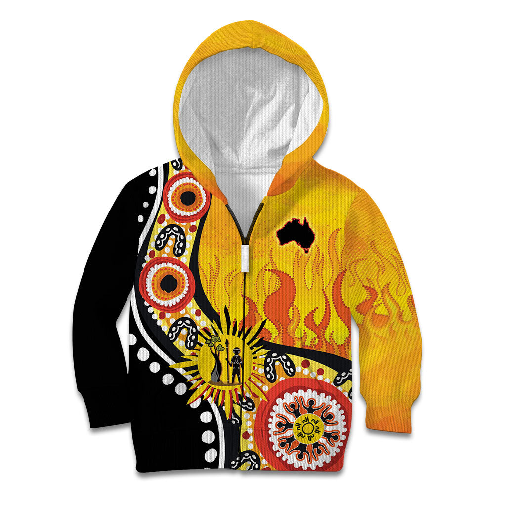 Australia Bushfire Aboriginal Personalised Kid Hoodie Bush Fire Dreaming