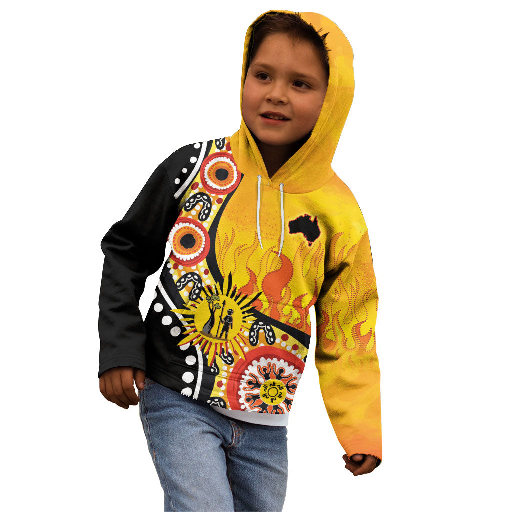 Australia Bushfire Aboriginal Personalised Kid Hoodie Bush Fire Dreaming