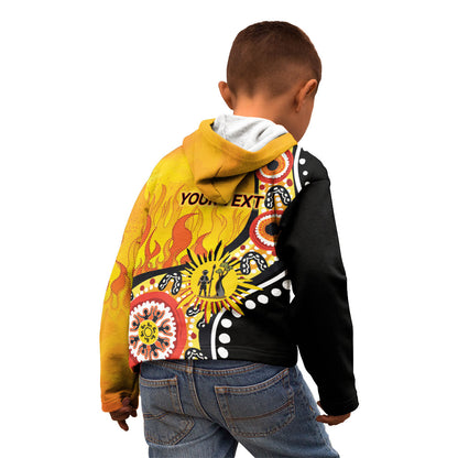 Australia Bushfire Aboriginal Personalised Kid Hoodie Bush Fire Dreaming