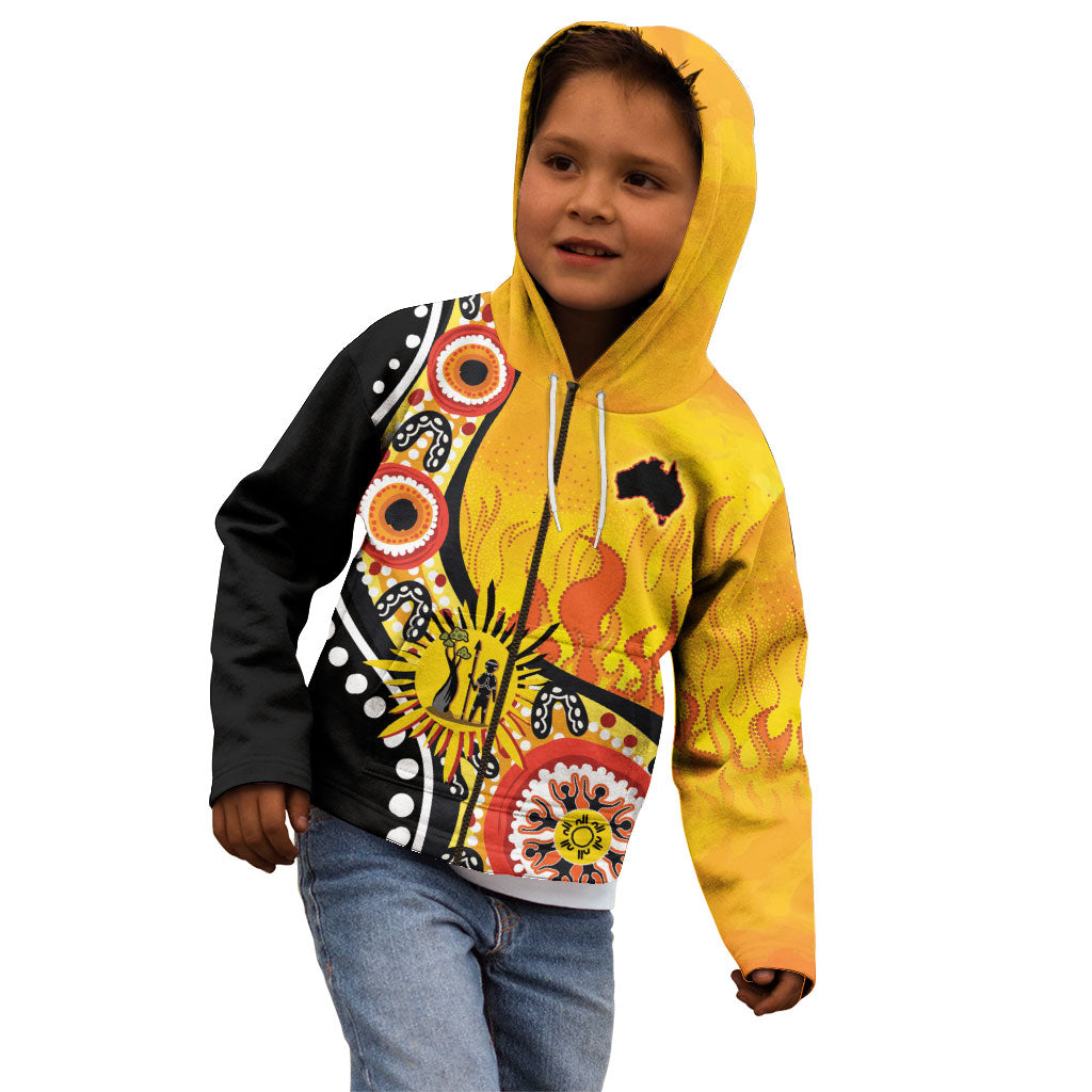 Australia Bushfire Aboriginal Personalised Kid Hoodie Bush Fire Dreaming