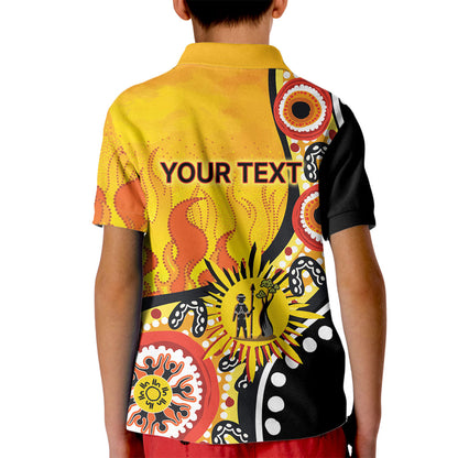 Australia Bushfire Aboriginal Personalised Kid Polo Shirt Bush Fire Dreaming