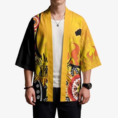 Australia Bushfire Aboriginal Personalised Kimono Bush Fire Dreaming