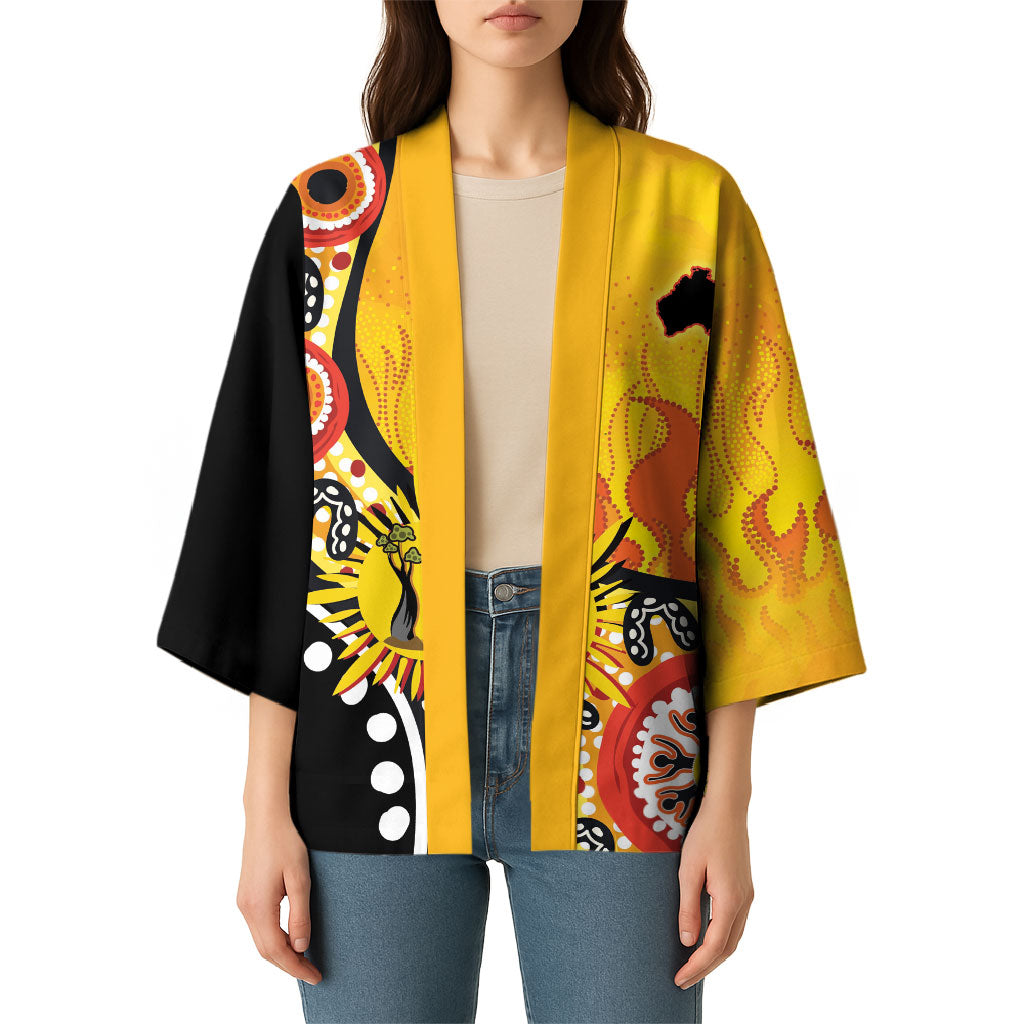 Australia Bushfire Aboriginal Personalised Kimono Bush Fire Dreaming