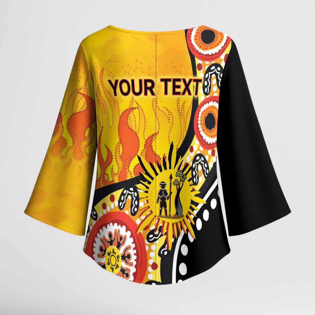 Australia Bushfire Aboriginal Personalised Kimono Sleeve Blouse Bush Fire Dreaming