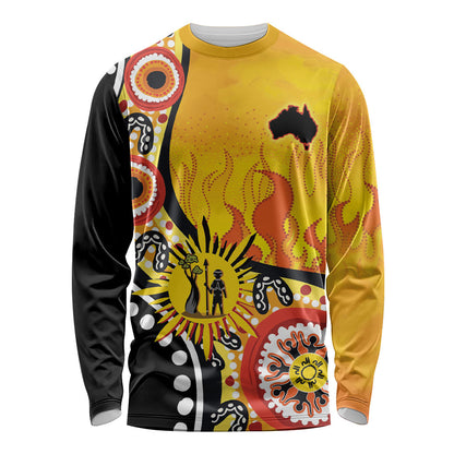 Australia Bushfire Aboriginal Personalised Long Sleeve Shirt Bush Fire Dreaming