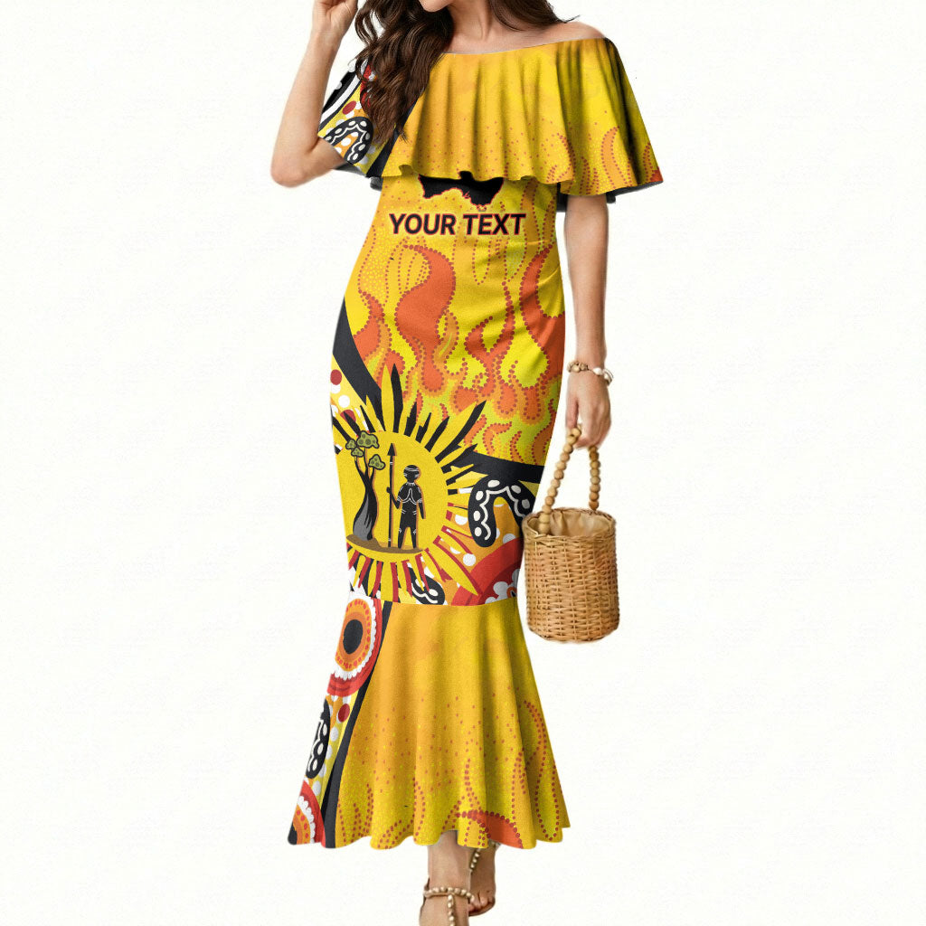 Australia Bushfire Aboriginal Personalised Mermaid Dress Bush Fire Dreaming