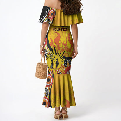 Australia Bushfire Aboriginal Personalised Mermaid Dress Bush Fire Dreaming