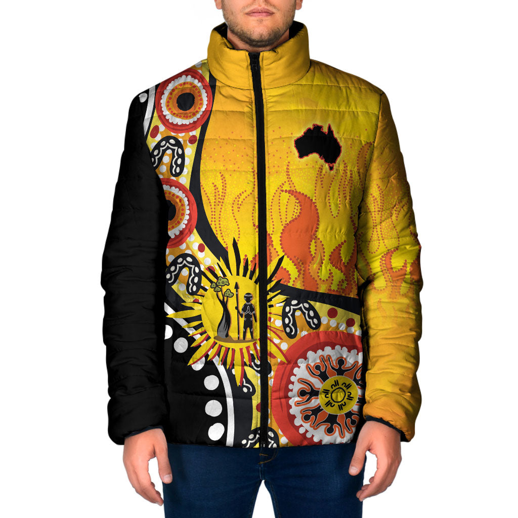 Australia Bushfire Aboriginal Personalised Padded Jacket Bush Fire Dreaming