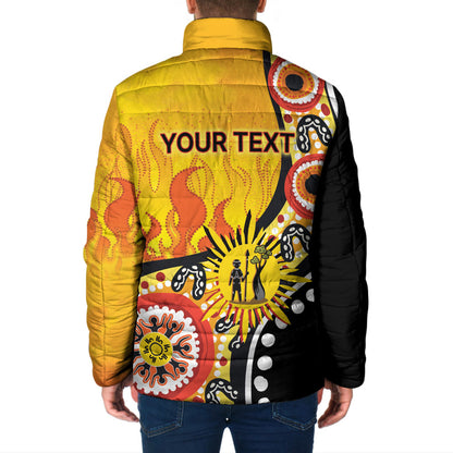 Australia Bushfire Aboriginal Personalised Padded Jacket Bush Fire Dreaming