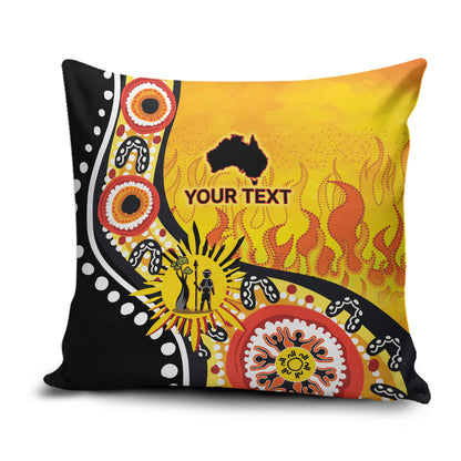Australia Bushfire Aboriginal Personalised Pillow Cover Bush Fire Dreaming