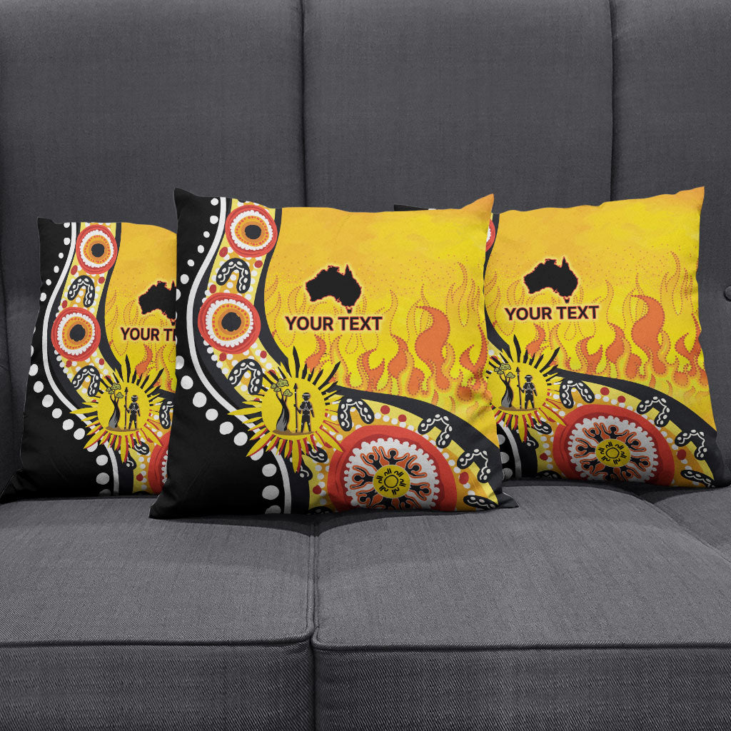 Australia Bushfire Aboriginal Personalised Pillow Cover Bush Fire Dreaming