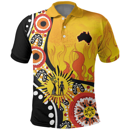 Australia Bushfire Aboriginal Personalised Polo Shirt Bush Fire Dreaming