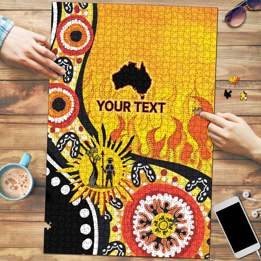 Australia Bushfire Aboriginal Personalised Puzzle Bush Fire Dreaming