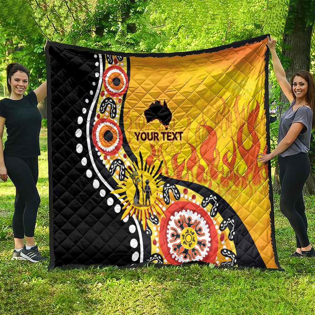 Australia Bushfire Aboriginal Personalised Quilt Bush Fire Dreaming