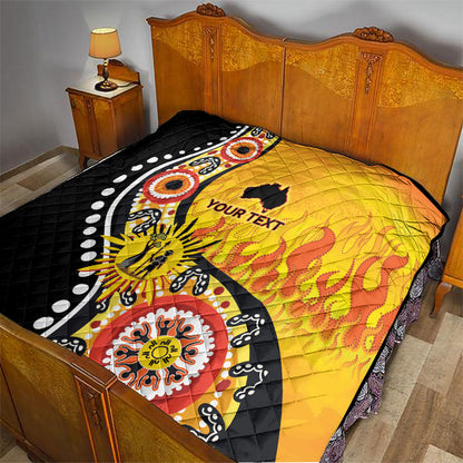 Australia Bushfire Aboriginal Personalised Quilt Bush Fire Dreaming