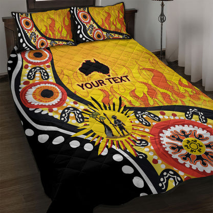 Australia Bushfire Aboriginal Personalised Quilt Bed Set Bush Fire Dreaming