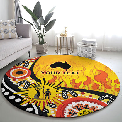 Australia Bushfire Aboriginal Personalised Round Carpet Bush Fire Dreaming