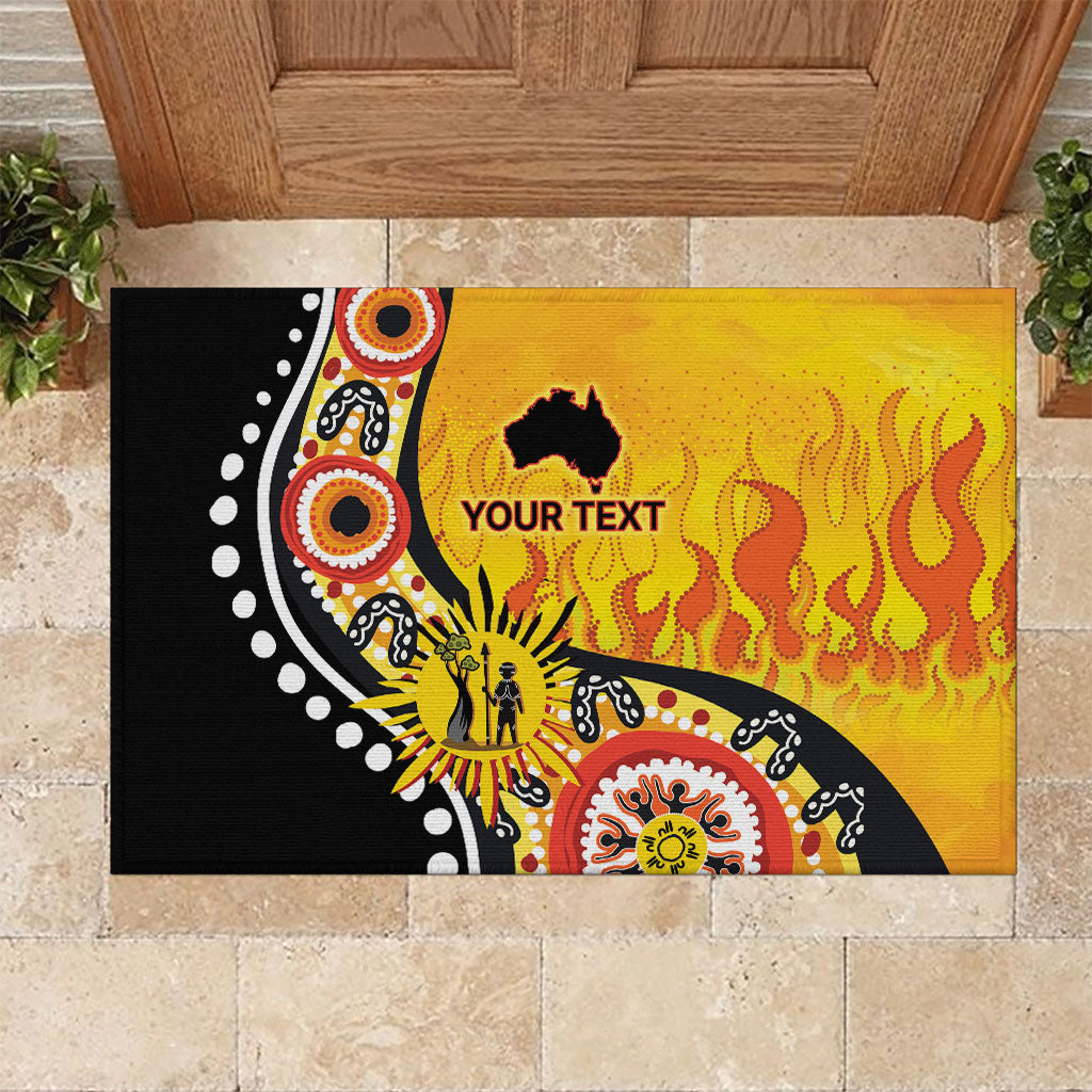 Australia Bushfire Aboriginal Personalised Rubber Doormat Bush Fire Dreaming