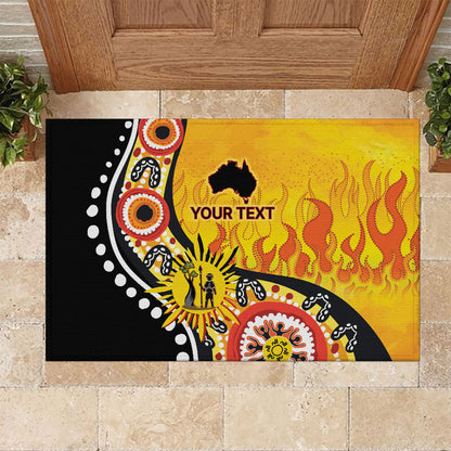 Australia Bushfire Aboriginal Personalised Rubber Doormat Bush Fire Dreaming