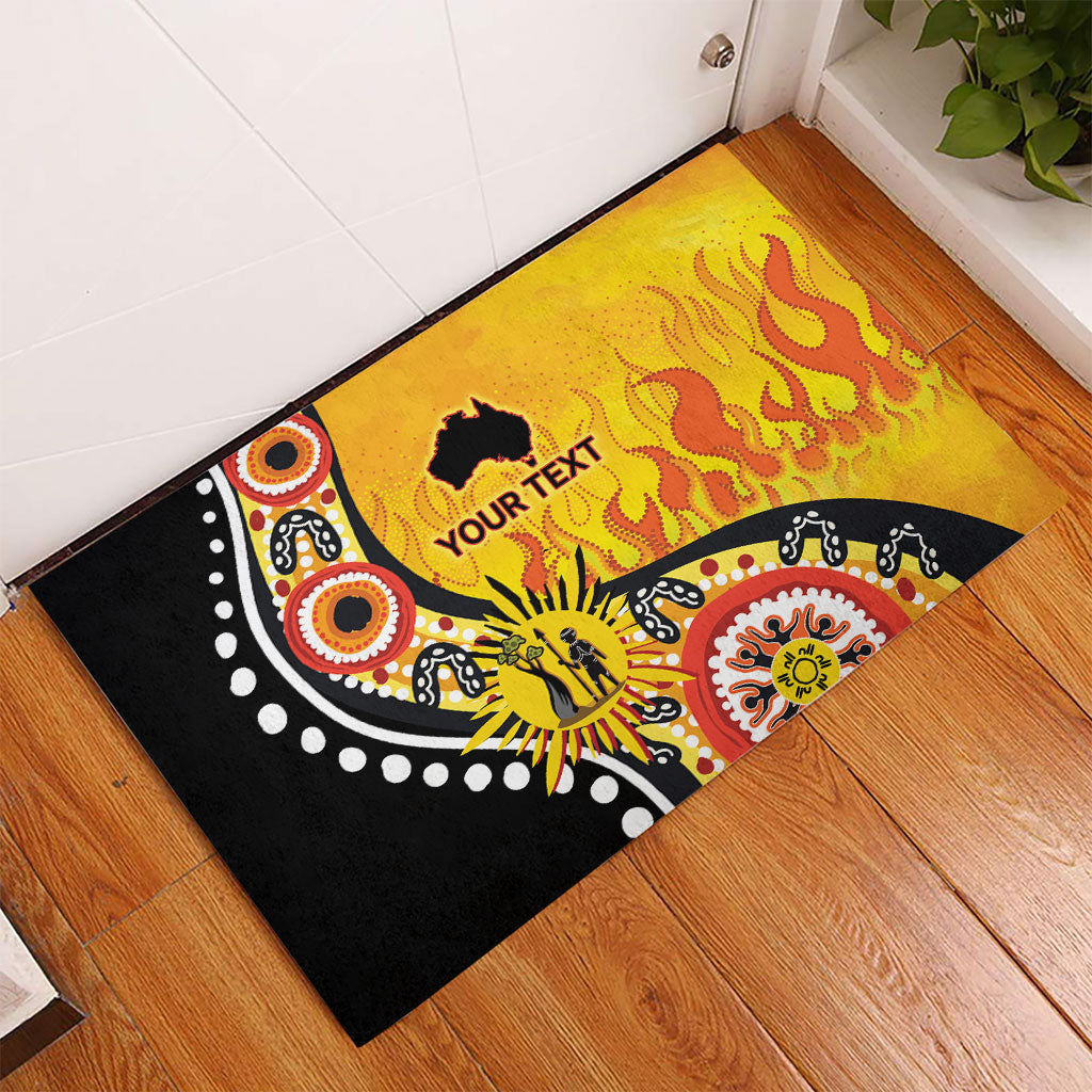 Australia Bushfire Aboriginal Personalised Rubber Doormat Bush Fire Dreaming
