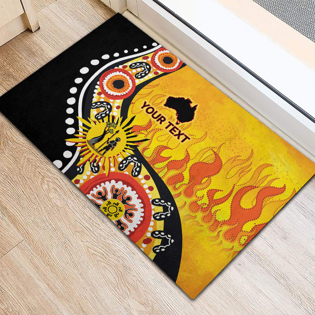 Australia Bushfire Aboriginal Personalised Rubber Doormat Bush Fire Dreaming