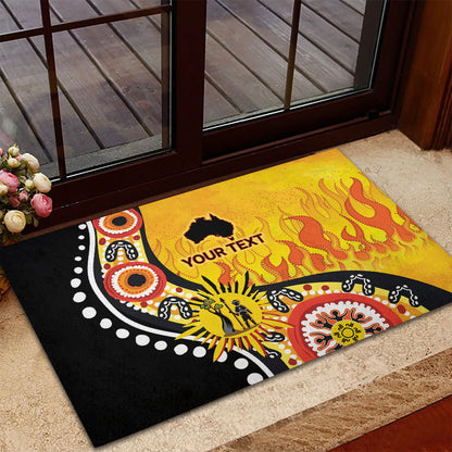 Australia Bushfire Aboriginal Personalised Rubber Doormat Bush Fire Dreaming