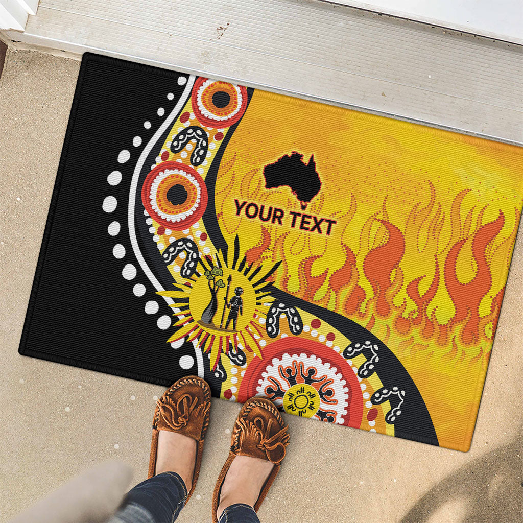 Australia Bushfire Aboriginal Personalised Rubber Doormat Bush Fire Dreaming