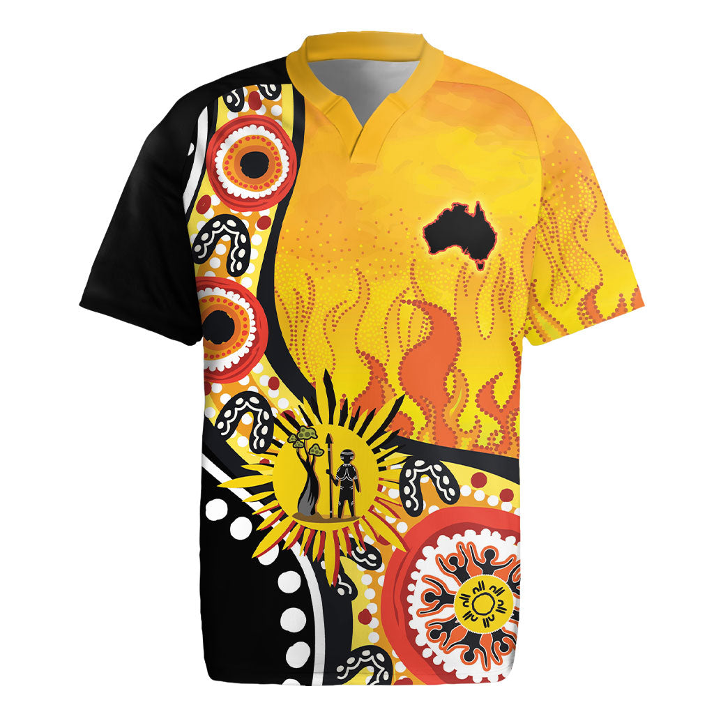Australia Bushfire Aboriginal Personalised Rugby Jersey Bush Fire Dreaming