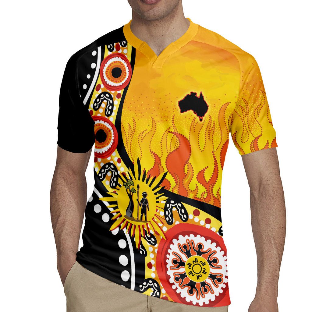 Australia Bushfire Aboriginal Personalised Rugby Jersey Bush Fire Dreaming