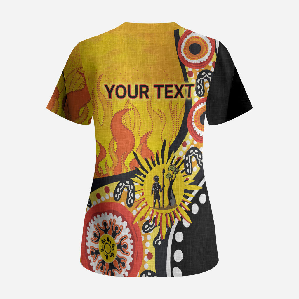 Australia Bushfire Aboriginal Personalised Scrub Top Bush Fire Dreaming