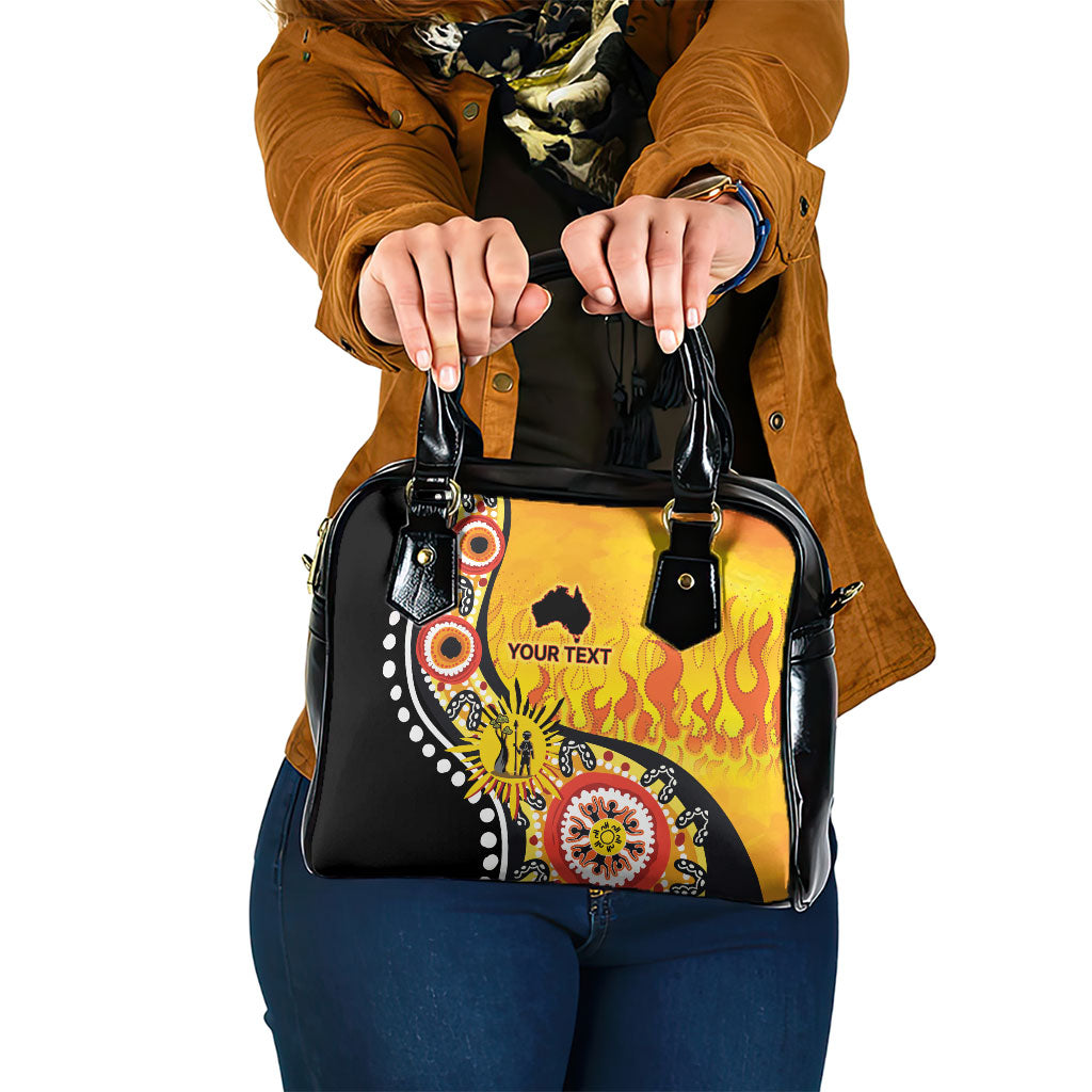 Australia Bushfire Aboriginal Personalised Shoulder Handbag Bush Fire Dreaming