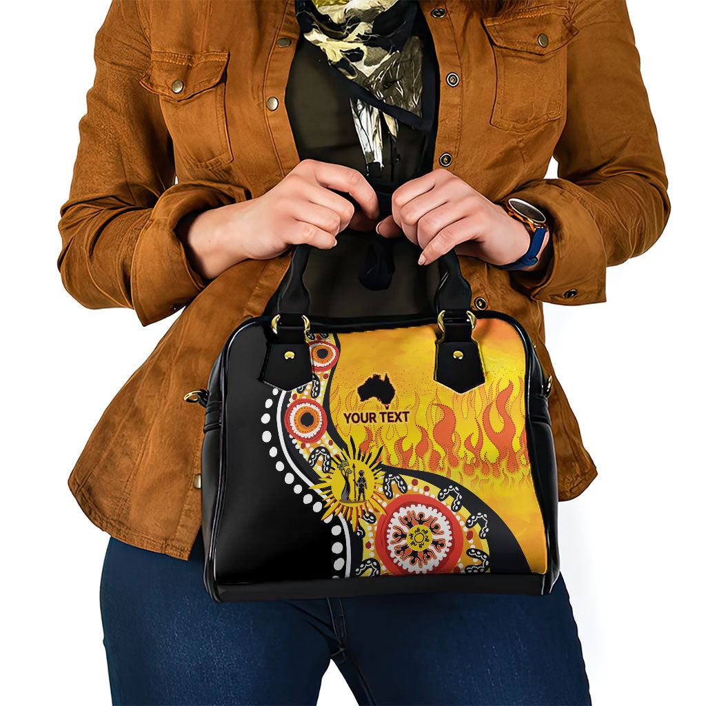Australia Bushfire Aboriginal Personalised Shoulder Handbag Bush Fire Dreaming