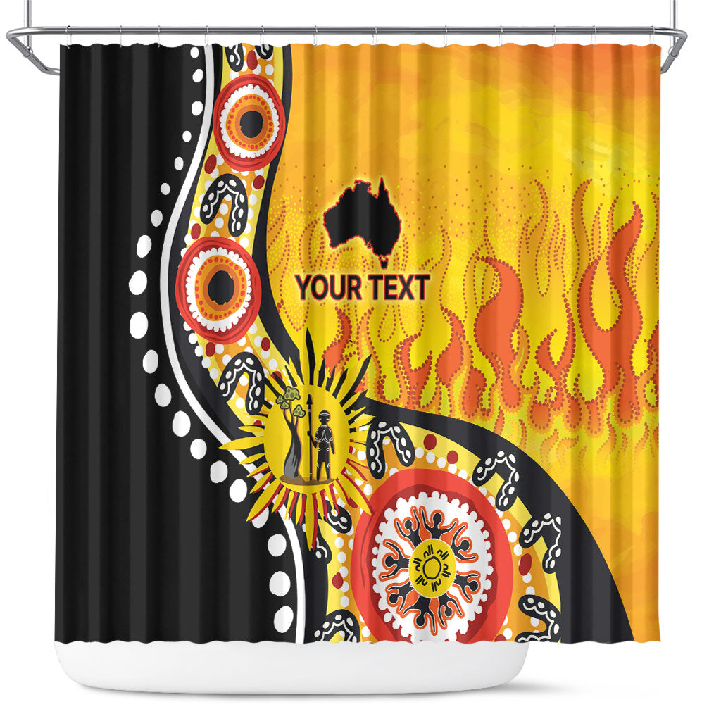 Australia Bushfire Aboriginal Personalised Shower Curtain Bush Fire Dreaming