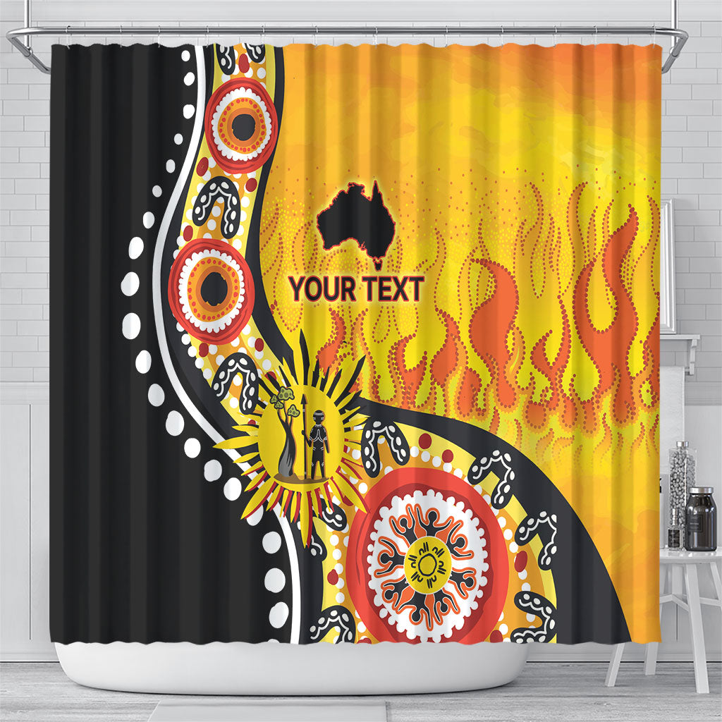 Australia Bushfire Aboriginal Personalised Shower Curtain Bush Fire Dreaming