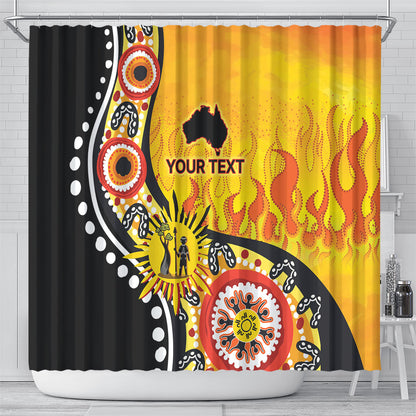 Australia Bushfire Aboriginal Personalised Shower Curtain Bush Fire Dreaming