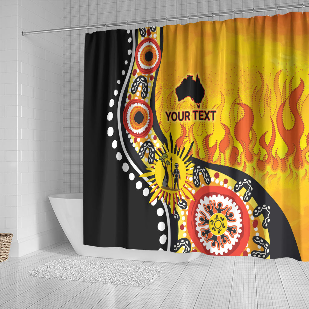 Australia Bushfire Aboriginal Personalised Shower Curtain Bush Fire Dreaming