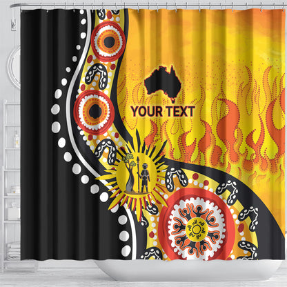 Australia Bushfire Aboriginal Personalised Shower Curtain Bush Fire Dreaming