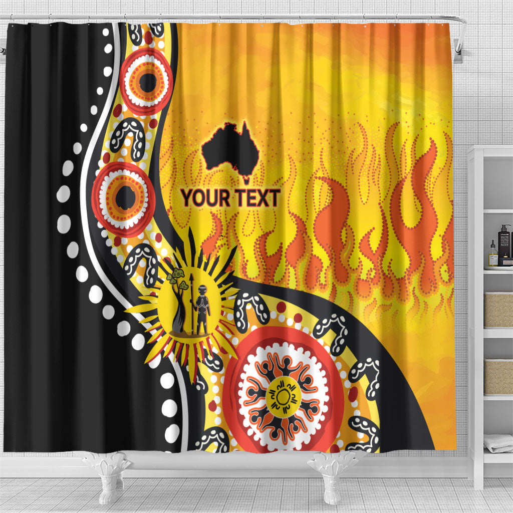 Australia Bushfire Aboriginal Personalised Shower Curtain Bush Fire Dreaming