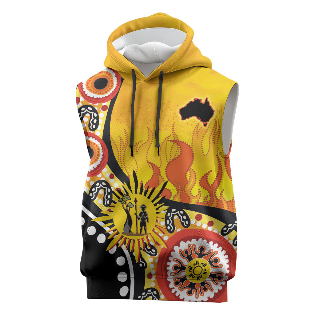 Australia Bushfire Aboriginal Personalised Sleeveless Hoodie Bush Fire Dreaming