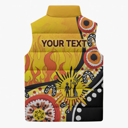 Australia Bushfire Aboriginal Personalised Sleeveless Puffer Jacket Bush Fire Dreaming